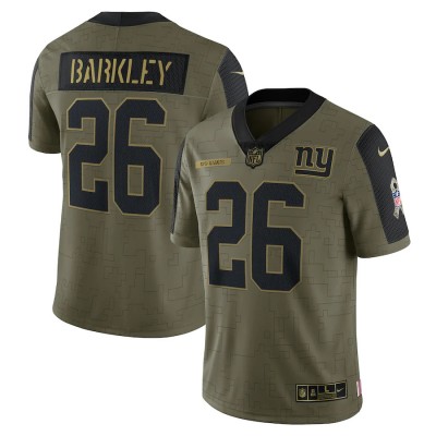 New York Giants #26 Saquon Barkley Olive Nike 2021 Salute To Service Limited Player Jersey Men's